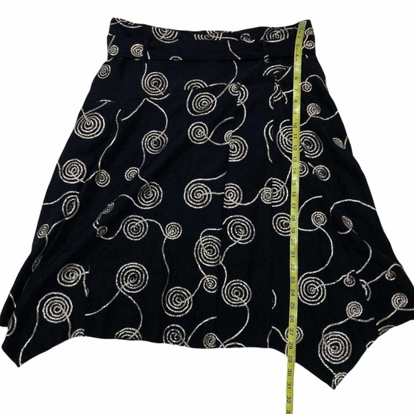 SIMPLY French Black Geometric Asymmetrical Skirt - Picture 7 of 11